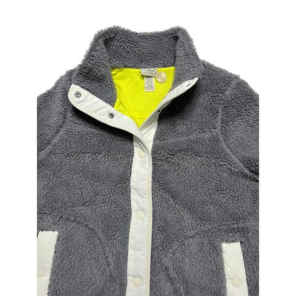 L.L. Bean Women’s Sherpa Fleece Jacket - Two Tone Button Up - size L - Picture 3 of 9